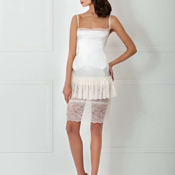 Amoralle Intimates Sleepwear White Satin Nightdress Wedding